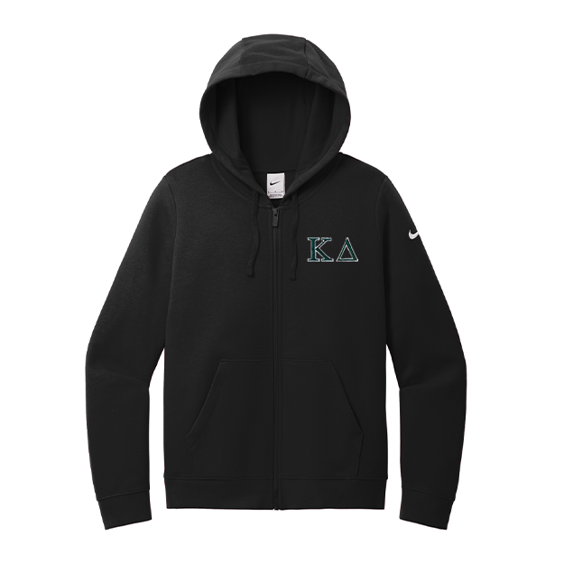 Kappa Delta Nike Ladies Full-Zip Hooded Sweatshirt Embroidered Greek Letters