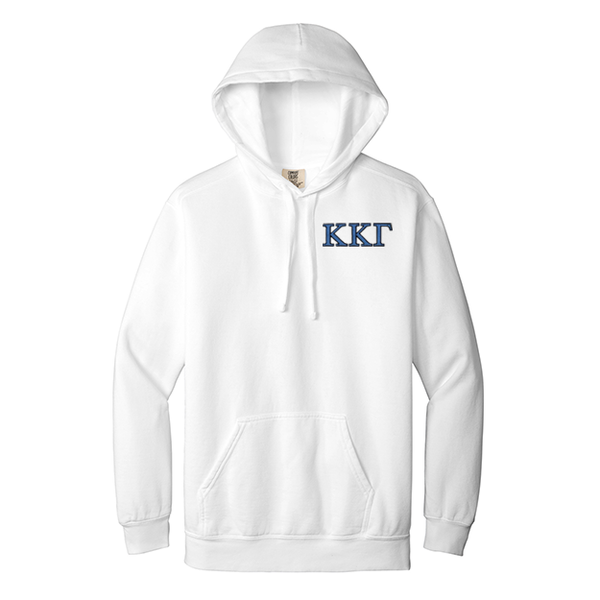 Kappa Kappa Gamma Sorority Comfort Colors Embroidered Greek Letter Hooded Sweatshirt