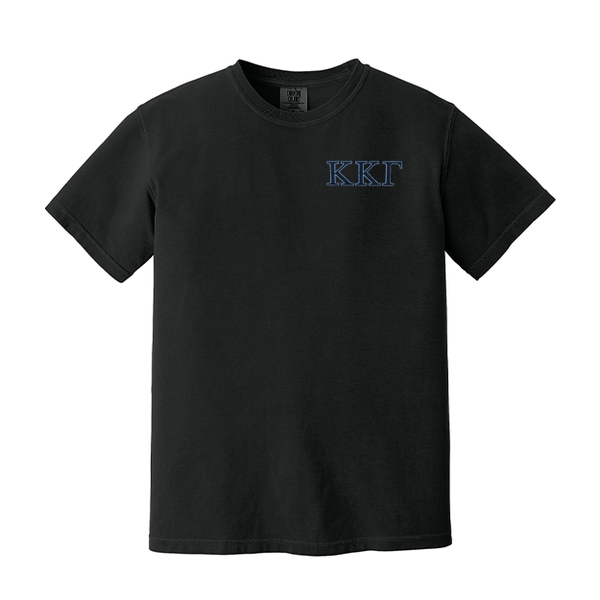 Kappa Kappa Gamma Sorority Comfort Colors Embroidered Greek Letter T-shirt