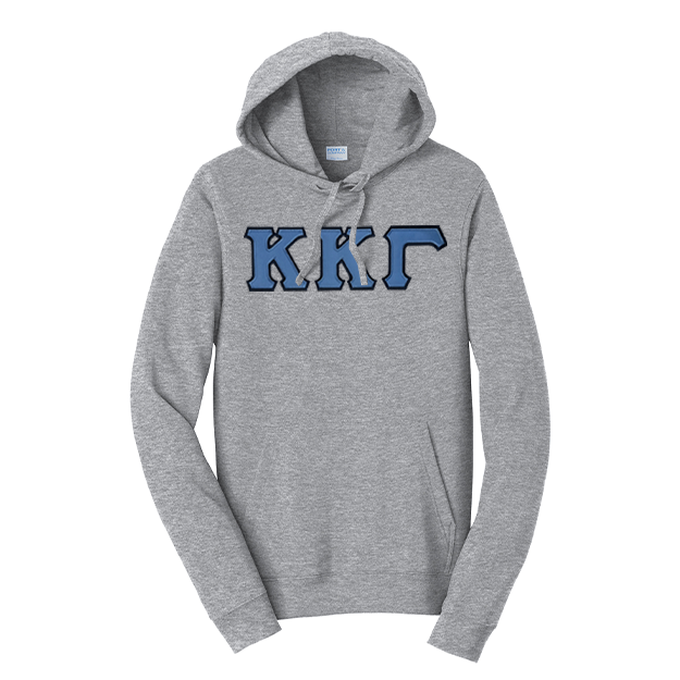 Premium Kappa Kappa Gamma Sorority Satin Stitch Sewn on Greek Letter Fan Favorite Port and Company Hoodie