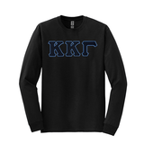 Kappa Kappa Gamma Sorority Sewn on Greek Letter Gildan Long Sleeve T-shirt
