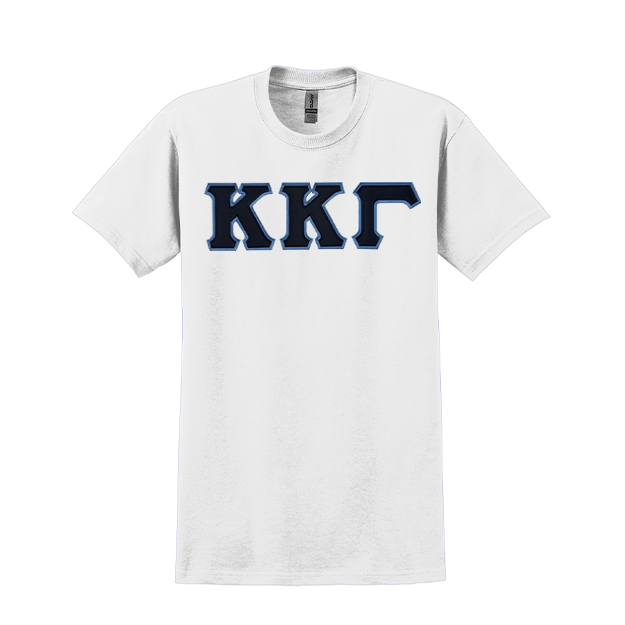 Kappa Kappa Gamma Sorority Sewn on Greek Letter T-shirt