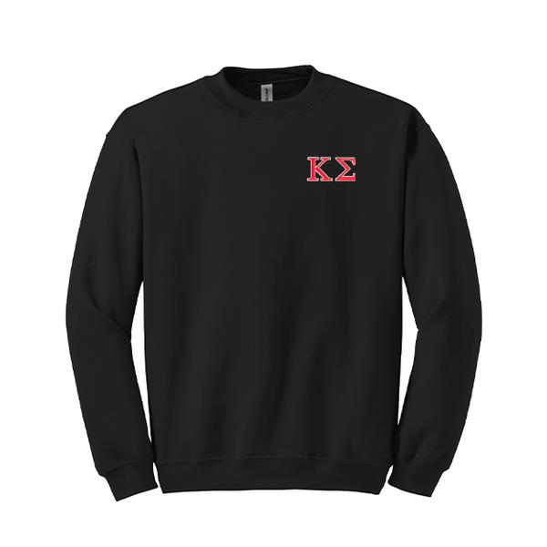 Kappa Sigma Fraternity Embroidered Greek Letter Gildan Crewneck Sweatshirt.