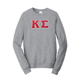Premium Kappa Sigma Satin Stitch Sewn on Greek Letter Fan Favorite Port and Company Crewneck Sweatshirt