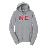 Premium Kappa Sigma Fraternity Satin Stitch Sewn on Greek Letter Fan Favorite Port and Company Hoodie