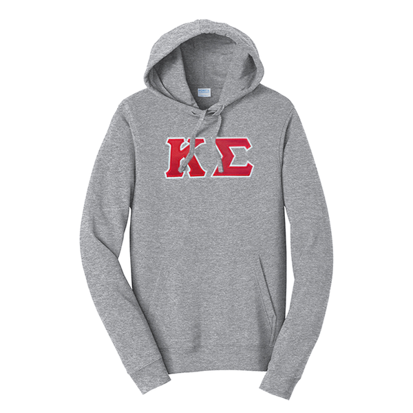 Premium Kappa Sigma Fraternity Satin Stitch Sewn on Greek Letter Fan Favorite Port and Company Hoodie