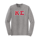 Kappa Sigma Fraternity Sewn on Greek Letter Gildan Long Sleeve T-shirt