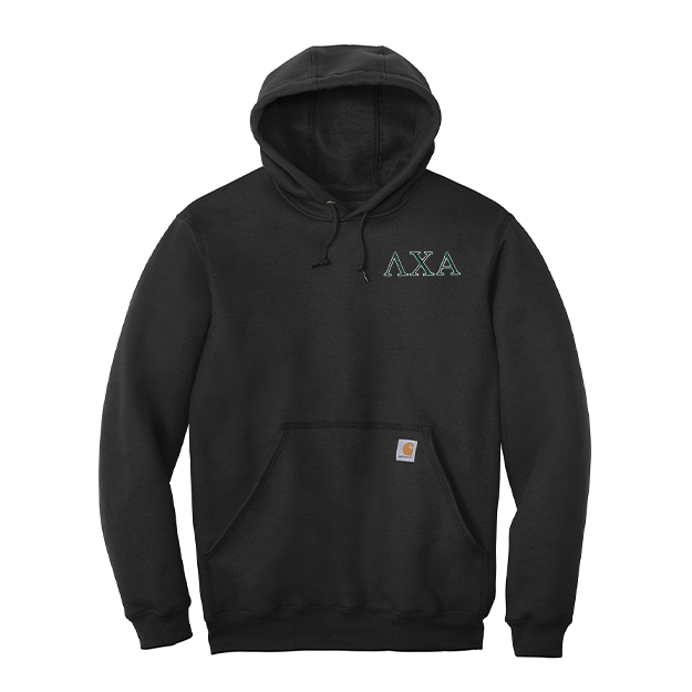 Lambda Chi Alpha Fraternity Carhartt Embroidered Greek Letter Midweight Hooded Sweatshirt