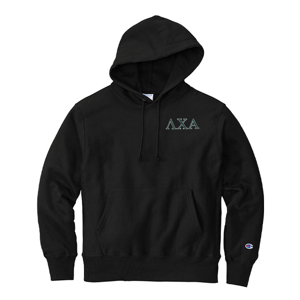 Lambda Chi Alpha Fraternity Champion Reverse Weave Embroidered Greek Letter Hoodie