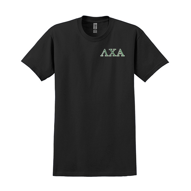 Lambda Chi Alpha Fraternity Embroidered Greek Letter Gildan T-shirt