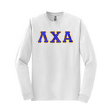 Lambda Chi Alpha Fraternity Sewn on Greek Letter Gildan Long Sleeve T-shirt