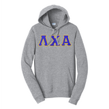 Premium Lambda Chi Alpha Fraternity Satin Stitch Sewn on Greek Letter Fan Favorite Port and Company Hoodie
