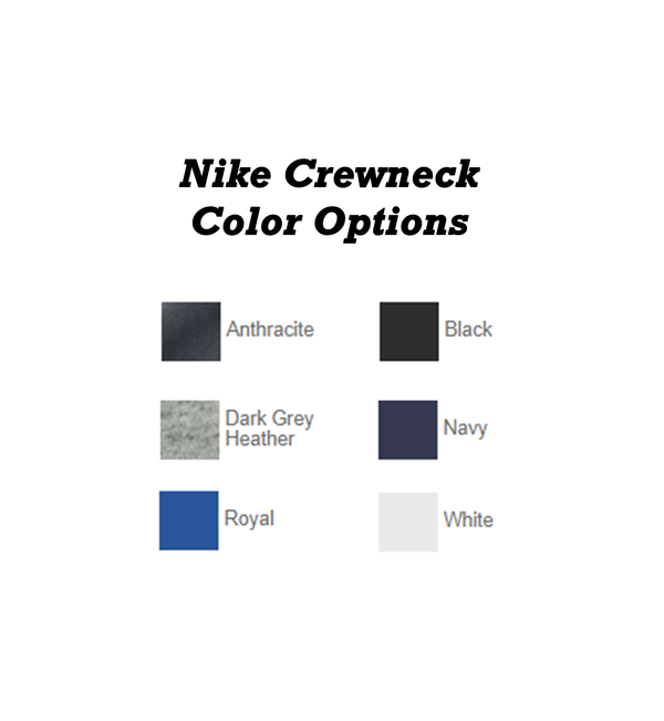 Delta Sigma Phi  Fraternity Nike Greek Letter Crewneck Sweatshirt colors