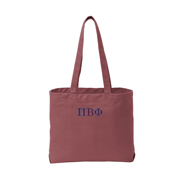 Pi Beta Phi Tote Bag Embroidered Greek Letters