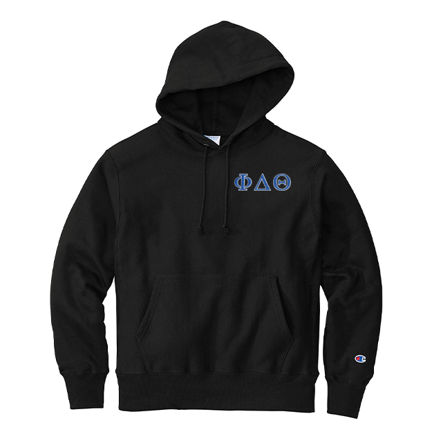 Phi Delta Theta Fraternity Champion Reverse Weave Embroidered Greek Letter Hoodie
