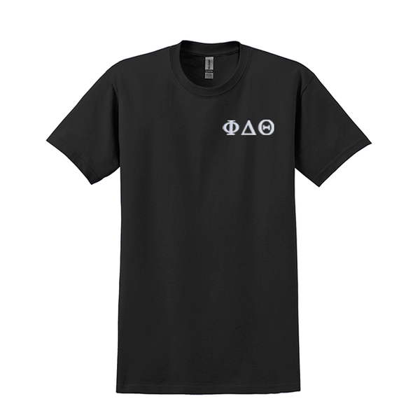 Phi Delta Theta Fraternity Embroidered Greek Letter Gildan T-shirt