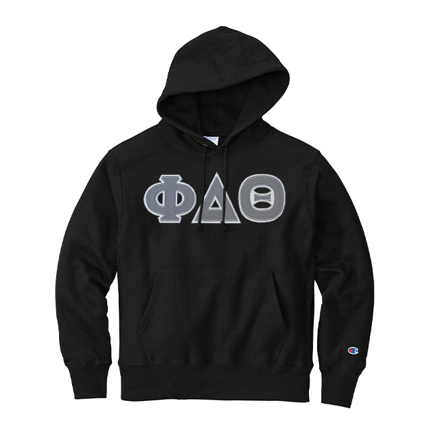 Phi Delta Theta Fraternity Champion Reverse Weave Greek Letter Hooded Sweatshirt