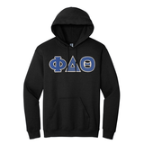 Phi Delta Theta Fraternity Sewn on Greek Letter Gildan Hoodie