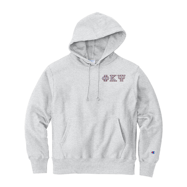 Phi Kappa Psi Fraternity Champion Reverse Weave Embroidered Greek Letter Hoodie