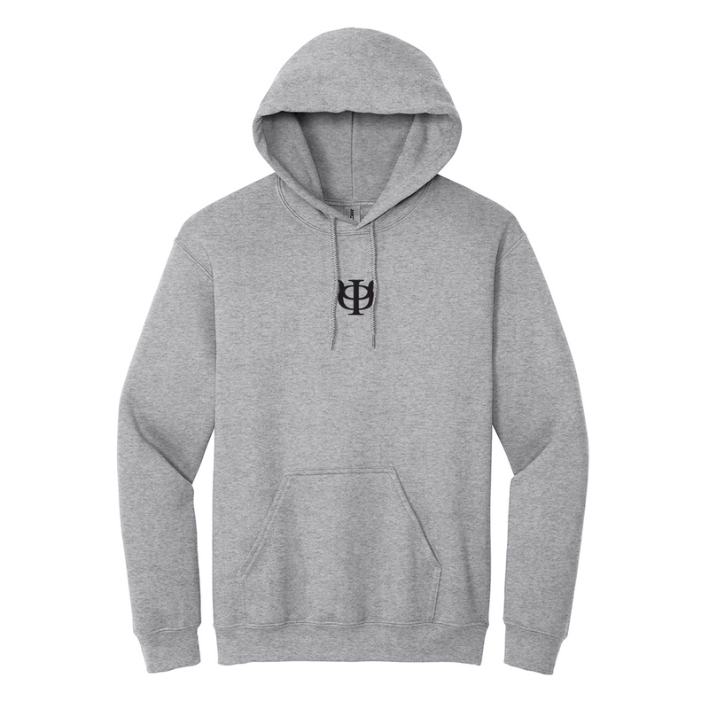 Display your Phi Kappa Psi identity with pride in this polished style Gildan hoodie. It features your esteemed ΦΚΨ Interlock Letters expertly embroidered on the center chest in black.