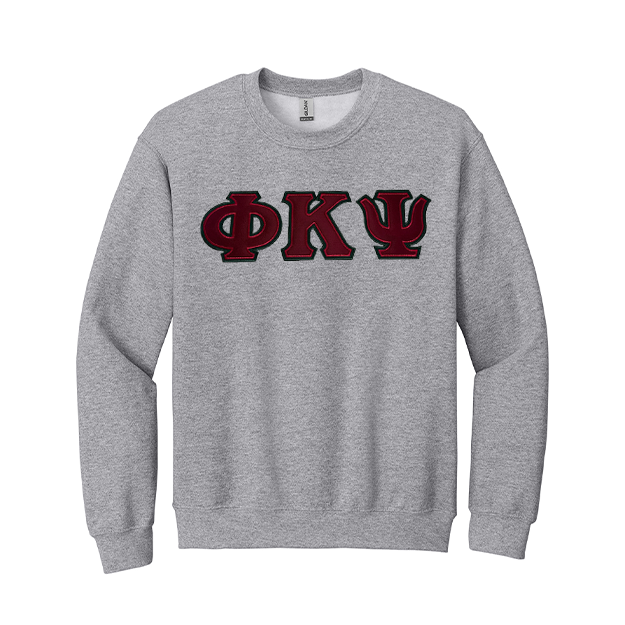Phi Kappa Psi Fraternity Sewn on Greek Letter Gildan Crewneck Sweatshirt