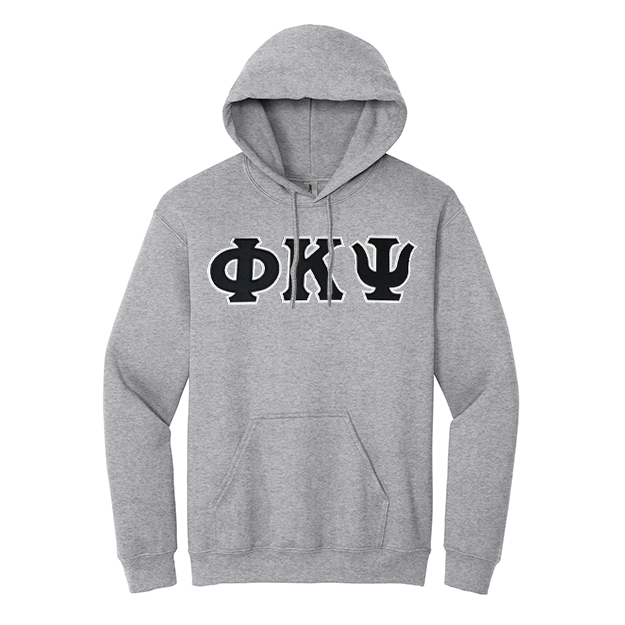 Phi Kappa Psi Fraternity Sewn on Greek Letter Gildan Hoodie