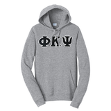Premium Phi Kappa Psi Fraternity Satin Stitch Sewn on Greek Letter Fan Favorite Port and Company Hoodie