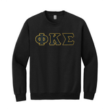 Phi Kappa Sigma Sewn on Greek Letter Crewneck Sweatshirt