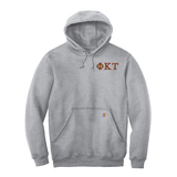 Phi Kappa Tau Fraternity Carhartt Embroidered Greek Letter Midweight Hooded Sweatshirt