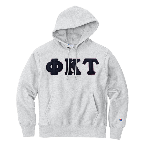 Phi Kappa Tau Fraternity Champion Reverse Weave Greek Letter Hooded Sweatshirt
