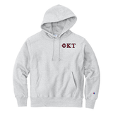 Phi Kappa Tau Fraternity Champion Reverse Weave Embroidered Greek Letter Hoodie