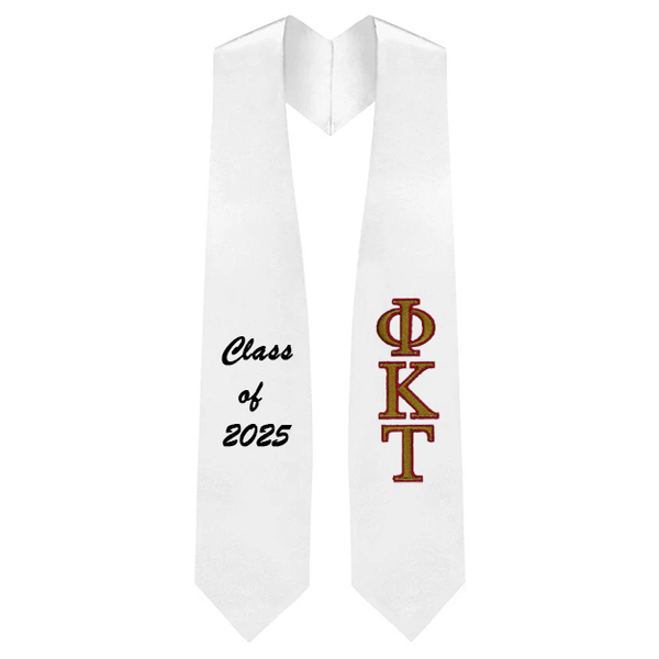 Custom Phi Kappa Tau Fraternity Embroidered Graduation Stole