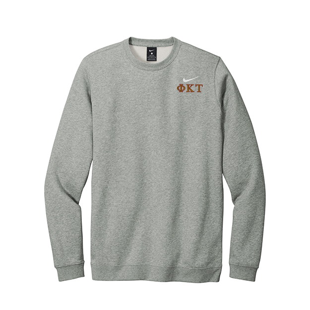 Phi Kappa Tau Fraternity Nike Embroidered Greek Letter Crewneck Sweatshirt