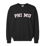 Phi Mu Sorority Varsity Basics Crewneck Sweatshirt