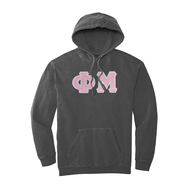Phi Mu Sorority Comfort Colors Greek Letter Hooded Sweatshirt
