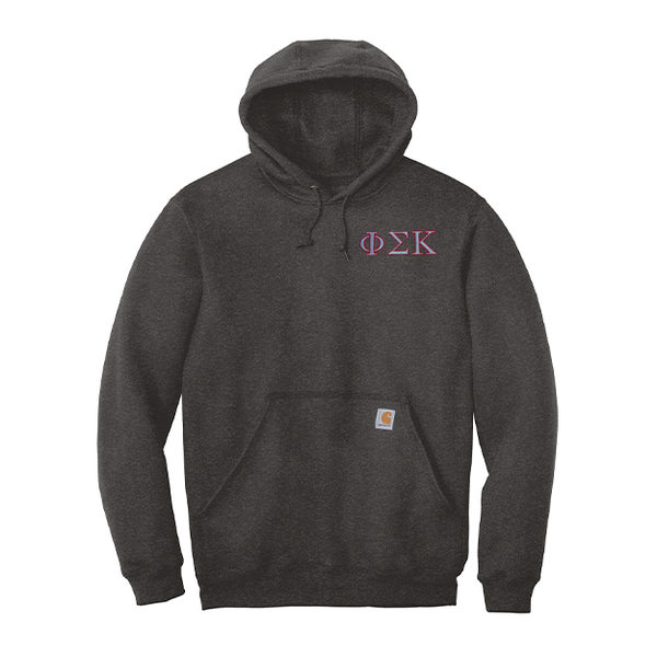 Phi Sigma Kappa Fraternity Carhartt Embroidered Greek Letter Midweight Hooded Sweatshirt