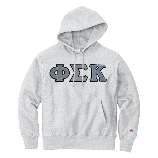 Phi Sigma Kappa Fraternity Champion Reverse Weave Greek Letter Hooded Sweatshirt