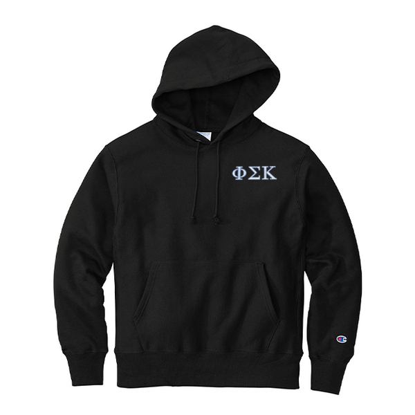 Phi Sigma Kappa Fraternity Champion Reverse Weave Embroidered Greek Letter Hoodie