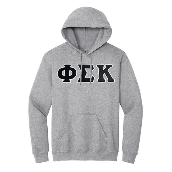 Phi Sigma Kappa Fraternity Sewn on Greek Letter Gildan Hoodie