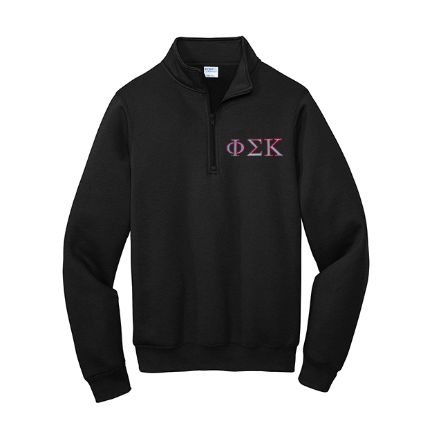 Phi Sigma Kappa Fraternity Port Authority Quarter Zip With Embroidered Greek Letters