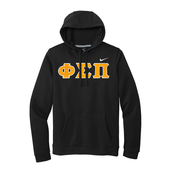 Represent your Phi Sigma Pi affiliation with this sharp Nike hoodie. Your distinguished ΦΣΠ tackle twill Greek letters are sewn on with high-quality satin stitching for a premium appearance.