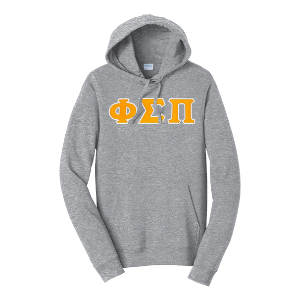 Represent your Phi Sigma Pi fraternity in this premium Fan Favorite Port &amp; Company hooded sweatshirt. Your esteemed ΦΣΠ Greek letters are sewn on using a high-quality satin stitch for a sharp and durable look.
