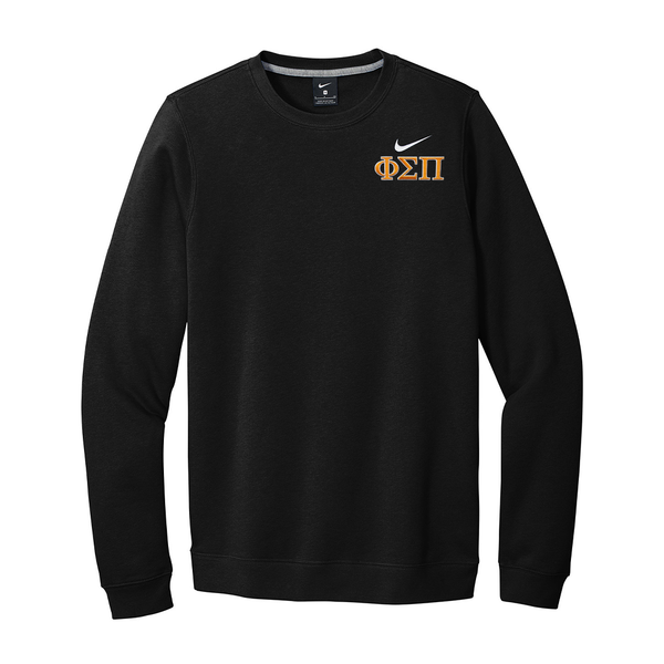 Represent your Phi Sigma Pi affiliation with this sharp Nike crewneck sweatshirt, showcasing classic embroidered Greek letters. Your distinguished ΦΣΠ Greek letters are neatly embroidered for a polished appearance
