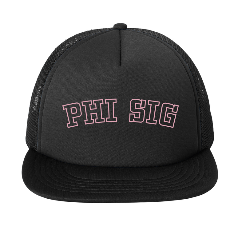 Phi Sigma Sigma Sorority Varsity Basics Foam Trucker Hat