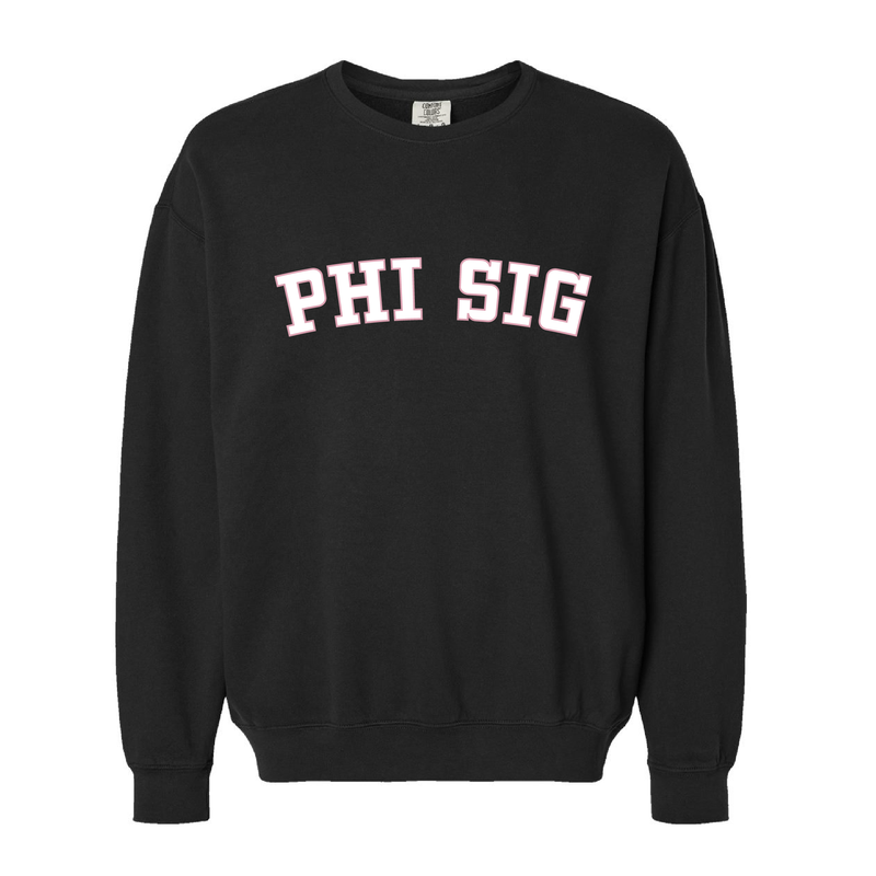 Phi Sigma Sigma Sorority Varsity Basics Crewneck Sweatshirt