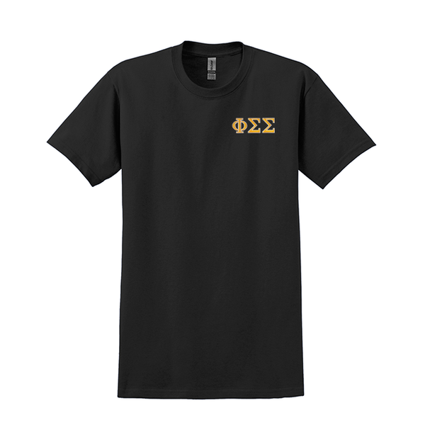 Phi Sigma Sigma Sorority Embroidered Greek Letter Gildan T-shirt