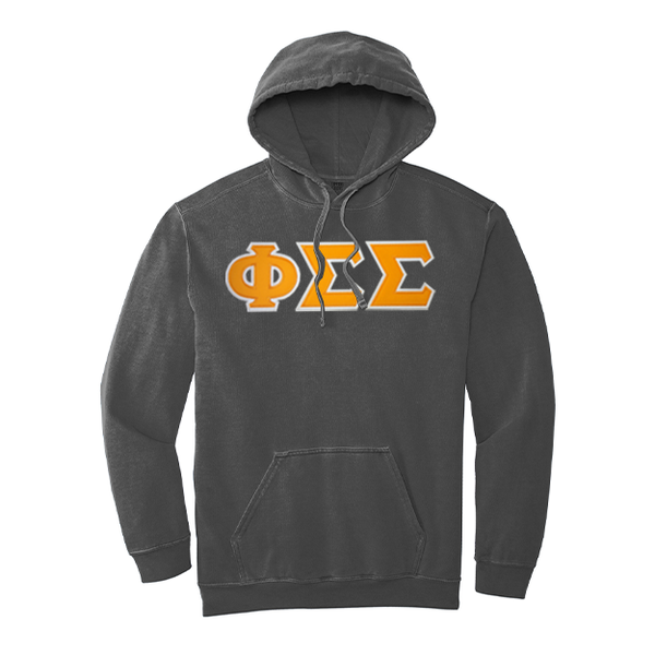Phi Sigma Sigma Sorority Comfort Colors Greek Letter Hooded Sweatshirt
