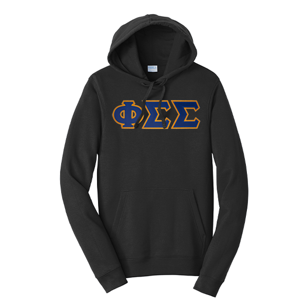 Premium Phi Sigma Sigma Sorority Satin Stitch Sewn on Greek Letter Fan Favorite Port and Company Hoodie
