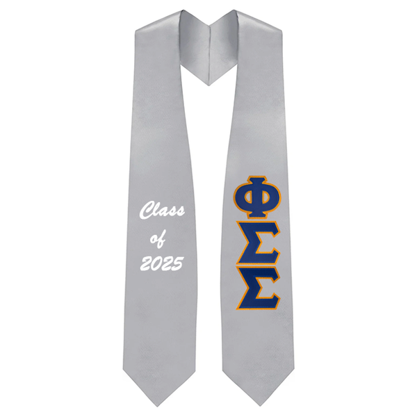 Phi Sigma Sigma Sorority Tackle Twill Greek Letter Graduation Stole