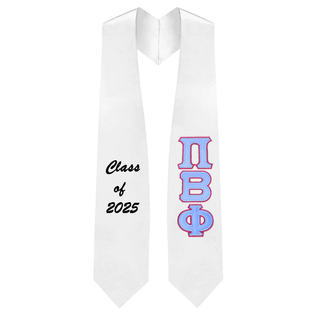 Pi Beta Phi Sorority Tackle Twill Greek Letter Graduation Stole
